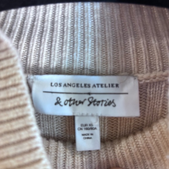 & OTHER STORIES UK SZ XS Ribbed Splits Mock Neck Long Sleeve Swearer Dress - Picture 7 of 10